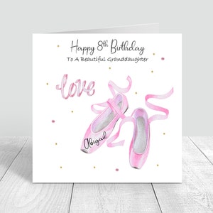 Sapatos de bailarina cartão de aniversário personalizado para meninas feito à mão filha/neta/sobrinha/amiga/irmã