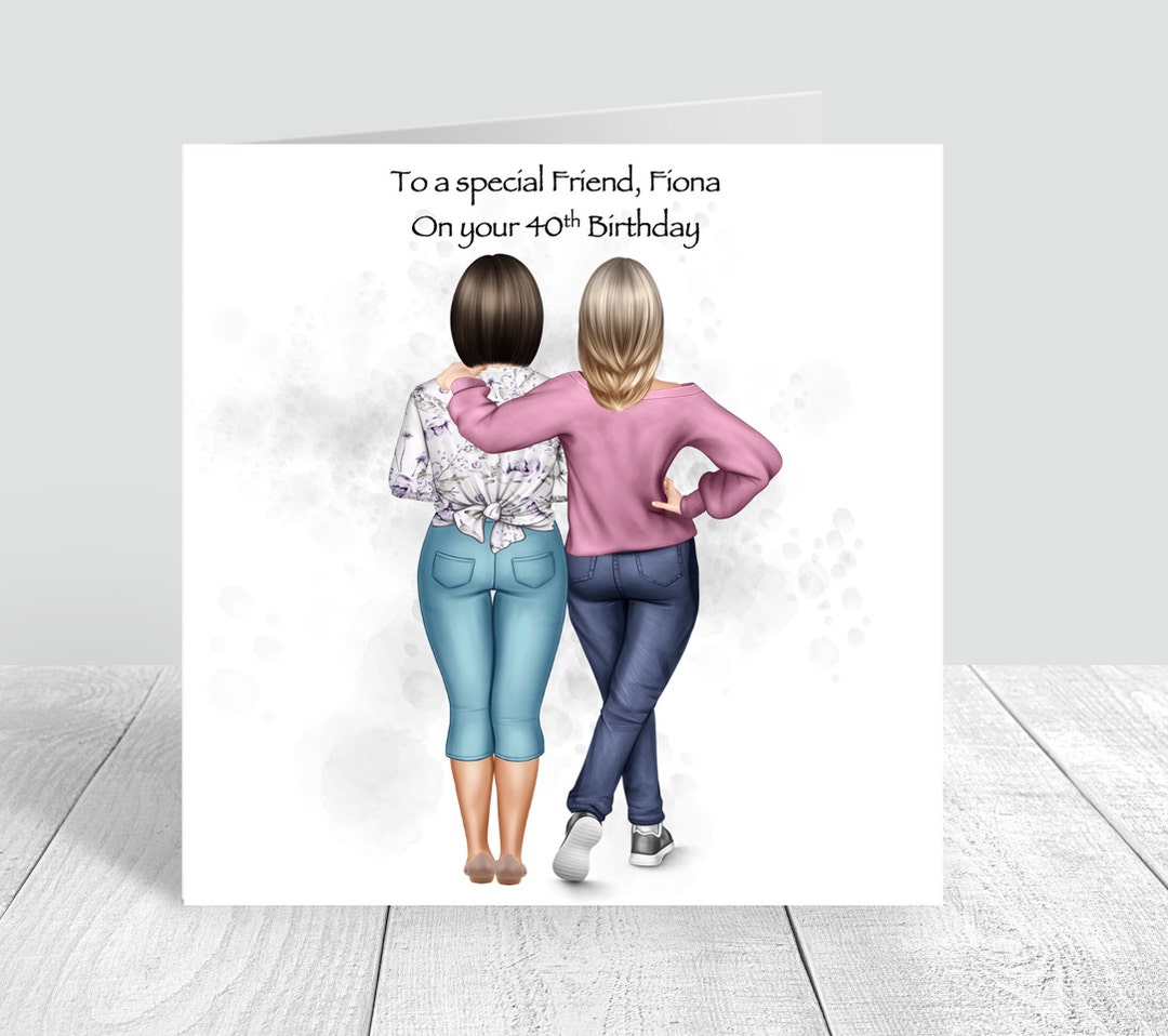 Women's Personalised Best Friend Happy Birthday Handmade Card for Her ...