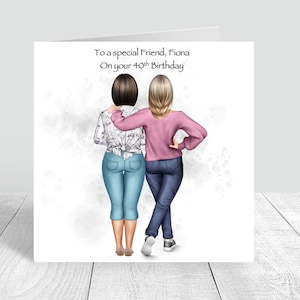 Frauen personalisierte beste Freundin alles Gute zum Geburtstag handgemachte Karte für ihre Schwester Bestie Cousin 18. 21. 25. 30. 35. 40. 50. 60. 386