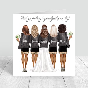 Bridesmaid Handmade Card Bride Gifts/ Happy wedding Day / Maid of Honour Bridal Party Personalised Gifts/ Best Friends/ Bride Tribe