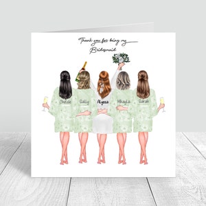 Personalised Bride Tribe Card Handmade Card Bridesmaid Gifts/ Maid of Honour Bridal Party Personalised Gifts