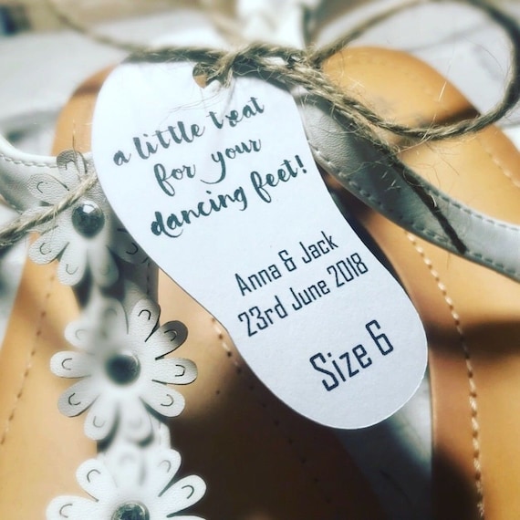 A Little Treat For Dancing Feet Flip Flop Tags Wedding Etsy