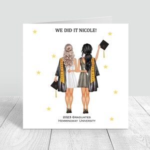 Carte de vœux faite main pour les femmes diplômées de 2020 We Did IT | Personnalisé | Félicitations, cadeaux de remise des diplômes PERSONNALISATION DES CHEVEUX