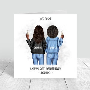 Mejor amigo feliz cumpleaños tarjeta hecha a mano hermana / prima 18 21 25 30 35 40 50 60 personalizado