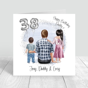 Biglietto d'auguri personalizzato per uomo, biglietto fatto a mano, biglietto d'auguri per papà e figlia, biglietti per papà, biglietto d'auguri, buon compleanno 30° 40° 1155