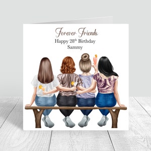 Vrouwen gepersonaliseerde beste vriend Happy Birthday handgemaakte kaart voor haar zus Bestie Cousin 18e 21e 25e 30e 35e 40e 50e 60e 606