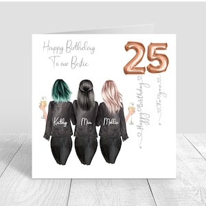 Meilleur ami joyeux anniversaire carte faite main soeur/cousin 18ème 21ème 25ème 30ème 35ème 40ème 50ème 60ème Personnalisé