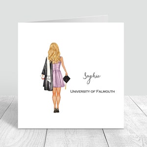 Carte de vœux faite main pour femme | Personnalisé | Félicitations, cadeaux de remise des diplômes PERSONNALISATION DES CHEVEUX