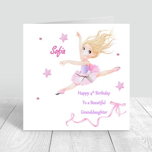 Carte d'anniversaire fille/soeur/cousine/amie/petite-fille faite main et personnalisée 3ème 4ème 5ème 6ème 8ème 10ème anniversaire