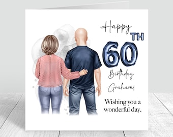 Personalised Mens Birthday Card Handmade Card, Dad & Daughter Birthday Card, Cards for Dad, Greetings Card Unique Card 50th 60th 70th 894