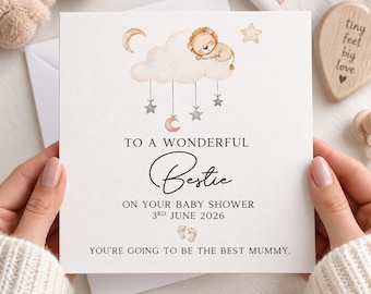Bestie Baby Shower Card, Personalised Baby Shower Card, Mum To Be Card, Best Friend Pregnancy Card, Mummy To Be Gift, Baby Shower Gift 2286