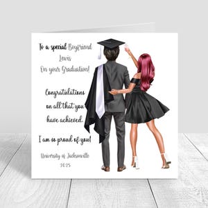 Boyfriend Graduation Card Personalised Handmade card Congratulations Well done, you did it graduation card University Graduation 1719