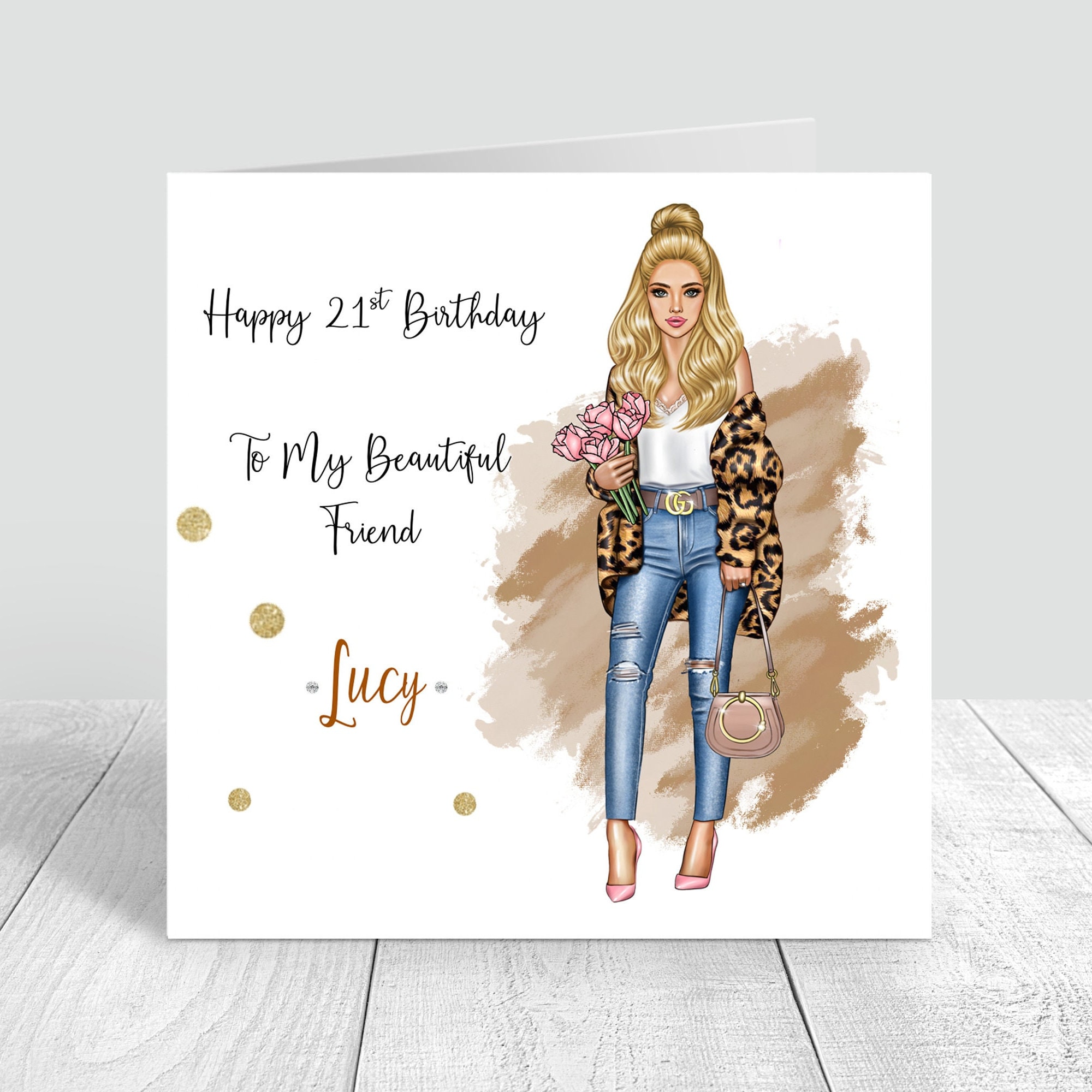 Stylish Fashion Birthday Card For Her - Gold Foil Design - 18th...