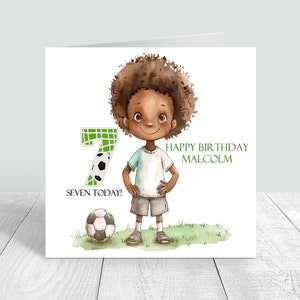 Cartão de aniversário de futebol personalizado para meninos, 5º 6º 8º 10º cartões para ele, cartão de aniversário de futebol, cartão de felicitações filho, irmão, neto 1071