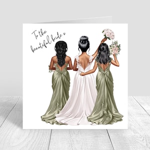Women's Personalised Bride Tribe Wedding Card, Bride, Bridesmaids,Team Bride Card Handmade Card, To The Bride,Best Friend,Sister,Bestie 1507