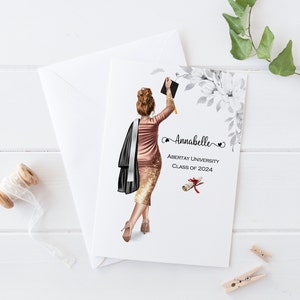 Grande carte de voeux personnalisée pour femme pour l'obtention du diplôme Félicitations, fille diplômée Bravo, carte de graduation personnalisée 953