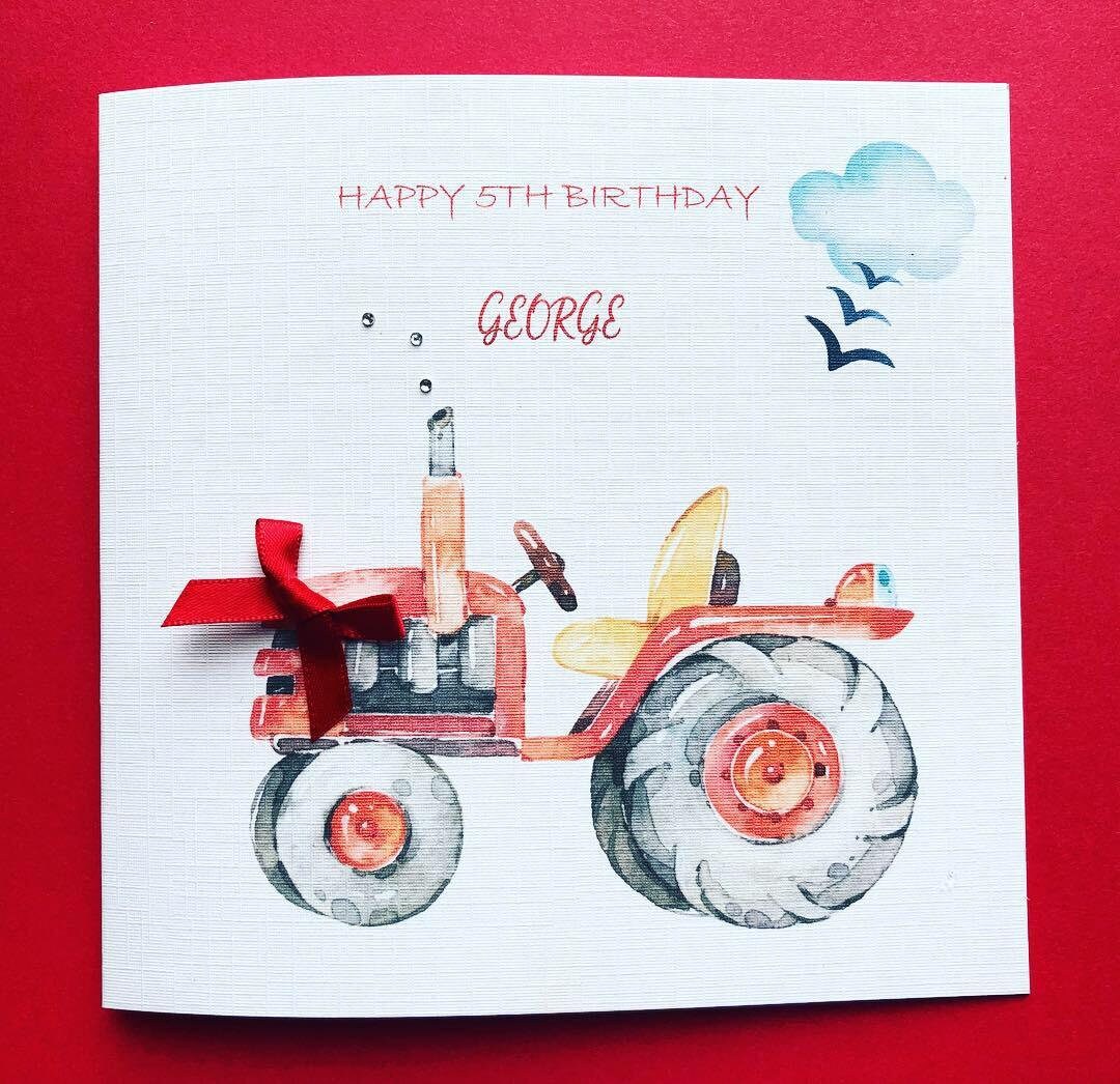 Joyeux Anniversaire Garcons Tracteur Carte Danniversaire Etsy France