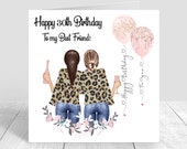 Personalised 40th Birthday Card - Floral Design For Daughter, Sister, Wife, Friend, Auntie