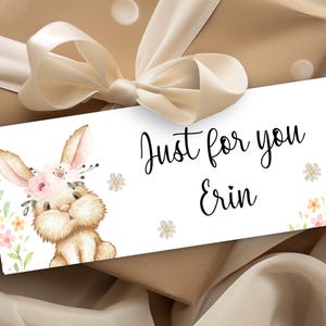 Carteira de presente para meninas, carteira de dinheiro personalizada, bilhete de coelho floral, porta-voucher, carteira de presente de agradecimento/dinheiro/presente para meninas 04