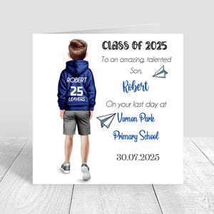 Personalised Y6 Boys School Leavers Card, Last Day Primary School,High school, Secondary School leaving card,Class of 2025,End of year  1581