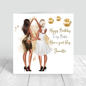 Frauen personalisierte beste Freundin alles Gute zum Geburtstag handgemachte Karte für ihre Schwester Bestie Cousin 18.21.25.30.35.40.50.214