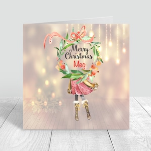 Tarjeta personalizada de Feliz Navidad / Mamá/Papá/Bestie/Hermana/Prima/Nieta