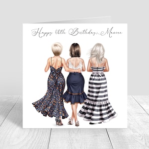 Personalised Happy Birthday Card, Best Friend, Handmade Card, Sister/ Cousin, Greeting Card 18th 21st 25th 30th 35th 40th 50th 60th 1710