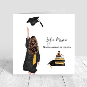 Graduation Law Student Graduate Handmade Card For Women | Personalised | Congratulations Graduation Gifts CUSTOMISE HAIR, Grad 2025 1726
