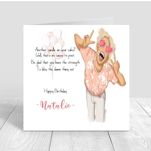 Cartão de aniversário engraçado feminino feito à mão e personalizado 18/20/21/30/35 irmã/amiga