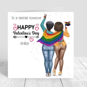 Personalisierte Valentinstagskarte für gleichgeschlechtliche Paare, lesbische Freundin, Partnerin, Ehefrau, Verlobte, Valentinstagskarte 383