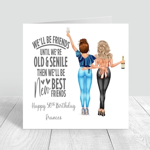 Carte d'anniversaire meilleure amie des femmes faite main/personnalisée soeur/tante/18e 21e 25e 30e 40e 40e 50e petite-fille fille nièce 650