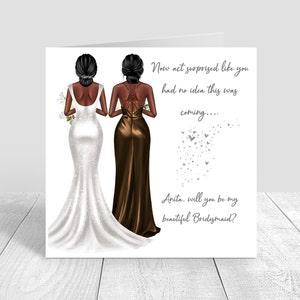 Willst du meine Brautjungfer sein? Karte Personalisierte handgemachte Brautjungfer Geschenke / Trauzeugin Brautparty personalisiertes Geschenk Brautjungfer Vorschlag