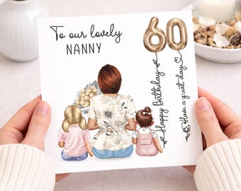 Personalised Nanny 60th Birthday Card, Grandma Birthday Card, Custom Nana Card, 60th Birthday Card for Her 2651
