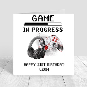 Tarjeta de cumpleaños del controlador de jugador Tarjetas para él Tarjeta de cumpleaños personalizada para hombres Hecho a mano Papá hermano tío novio 18 20 21 25 30