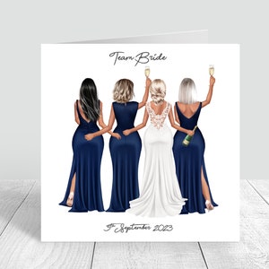 Biglietto personalizzato fatto a mano per il giorno del matrimonio della squadra della sposa per la migliore amica/sorella/cugina/migliore amica/capelli personalizzati/regali di nozze, tribù della sposa 708