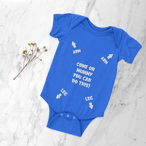 Funny Mummy you can do this Baby Vest bodysuit Humour Baby Vest new baby gift baby boy blue