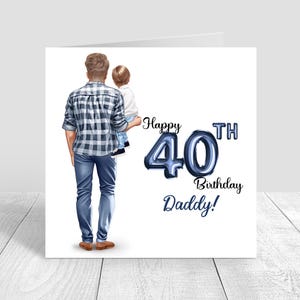 Personalised Mens Birthday Card Handmade Card, Dad & Son Birthday Card, Cards for Dad, Greetings Card, Happy Birthday 30th 40th 1619