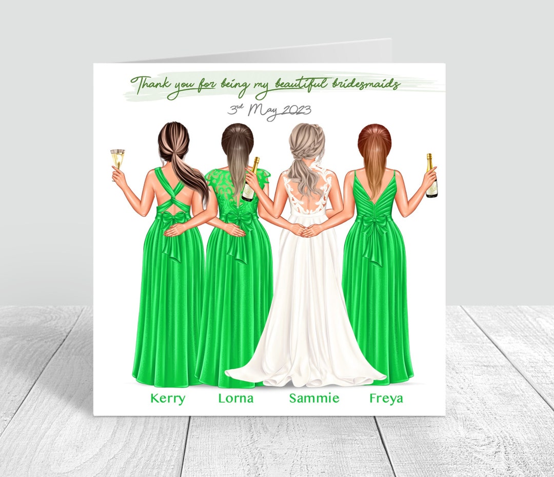 Personalised Thank You Bridesmaid Card | Bridesmaid Gift | Team Bride ...