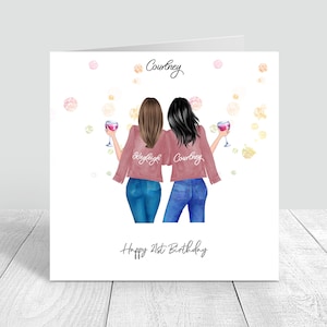 Beste Freundin alles Gute zum Geburtstag Karte Schwester / Cousin 18.21.25.30.35.40.50.60 personalisierte Geburtstagsgeschenk für sie
