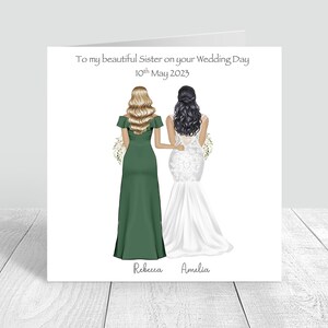 Wedding Day card for Best Friend Sister cousin Various Hairstyles boho  bohemian style wedding card wedding gift idea 489
