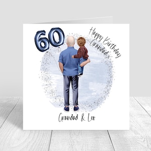 Carte d'anniversaire personnalisée pour homme, carte d'anniversaire grand-père et petit-fils, carte de voeux, joyeux anniversaire 50e 60e 70e 1347