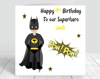 Superhero boys Birthday Card Son/ Grandson/ Nephew / Friend/ Cousin 2nd 3rd 4th 5th 6th 7th 8th 10th 12th