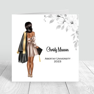 Carte de vœux faite main pour femme | Personnalisé | Félicitations, cadeaux de remise des diplômes, bravo ! PERSONNALISATION DES CHEVEUX 519