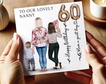 Nanny Birthday Card, Birthday Card for Nanny, Nanny Card, Cute Birthday Card for Her, Lovely Nanny, From Grandchildren for Nanny,Custom 2094