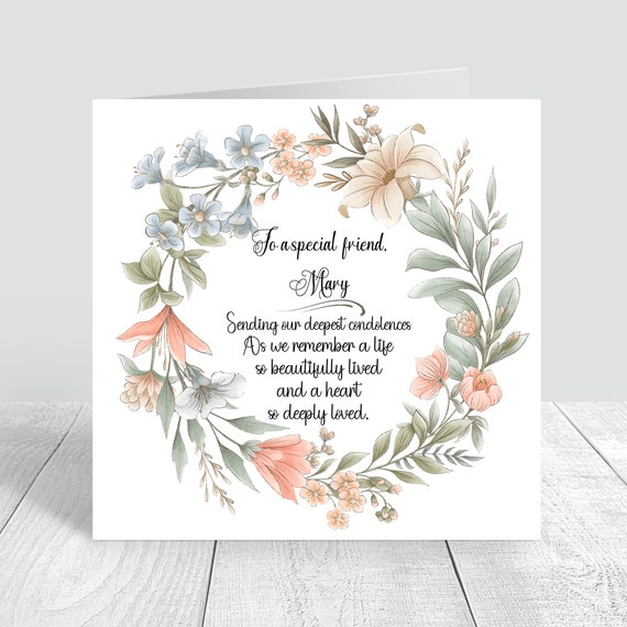 MUM SYMPATHY CARD Condolence Card For The Loss Of Your Mum White Roses - View #7