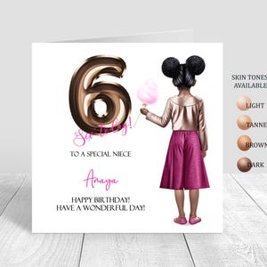 Cartão de aniversário personalizado para meninas, feliz aniversário, cartão de aniversário infantil, filha, neta, sobrinha, amiga, irmã, cartão de felicitações 1240