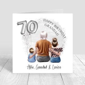 Personalised Mens Birthday Card Handmade Card, Grandad and Granddaughter Birthday Card, Greetings Card, Happy Birthday 50th 60th 70th 1671