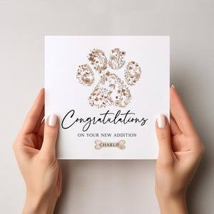 Personalised  New Puppy Card, New Addition, New Puppy Card, Personalised New Dog Card, Congratulations New Pet Card, New Dog Card, 1805