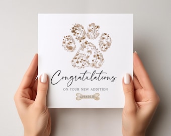 Personalised  New Puppy Card, New Addition, New Puppy Card, Personalised New Dog Card, Congratulations New Pet Card, New Dog Card, 1805