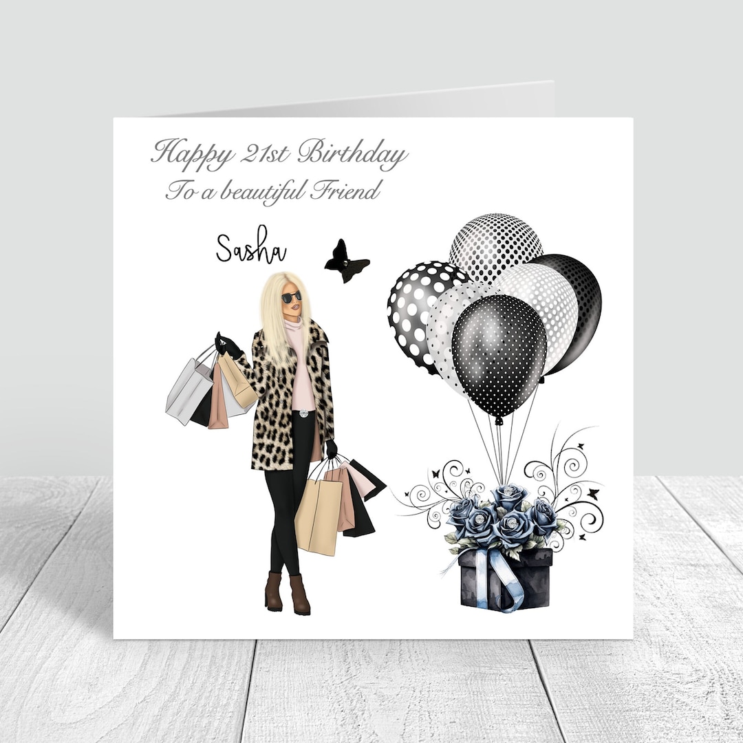 Tarjeta De Feliz Cumpleaños Personalizada Para Mujer, Hecha A Mano, Para Cumpleaños  De 18, 21, 25,, image size:1080x1080